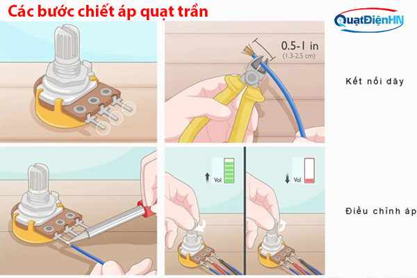 Cách Đấu Chiết Áp Quạt Trần Tại Nhà An Toàn Và Đúng Kỹ Thuật 2 Các bước chiết áp quạt trần
