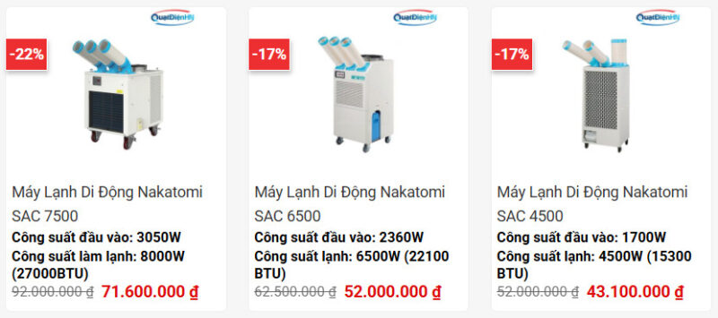 máy lạnh công nghiệp giá bao nhiêu