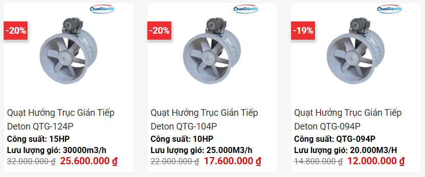 Quạt hút hướng trục: Cấu tạo, phân loại và ứng dụng trong công nghiệp 3 quạt hướng trục gián tiếp 1 2 3
