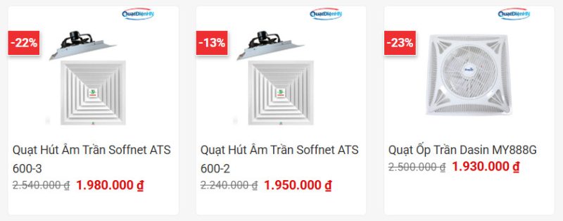 quạt hút âm trần Quạt điện Hà Nội