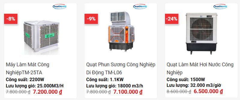 máy làm mát Quạt điện Hà Nội