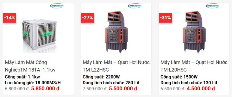 máy làm mát Quạt điện Hà Nội