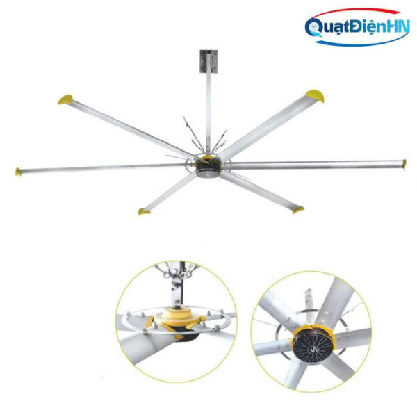 Quạt trần công nghiệp HVLS model YS-YCWZ7300M-6 cánh dài 7.3M 1 quạt trần ko chổi than